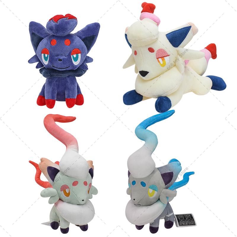 Cute Shiny Hisuian Zorua Plush Toy Soft Cartoon Stuffed Animal Doll Holiday Gift