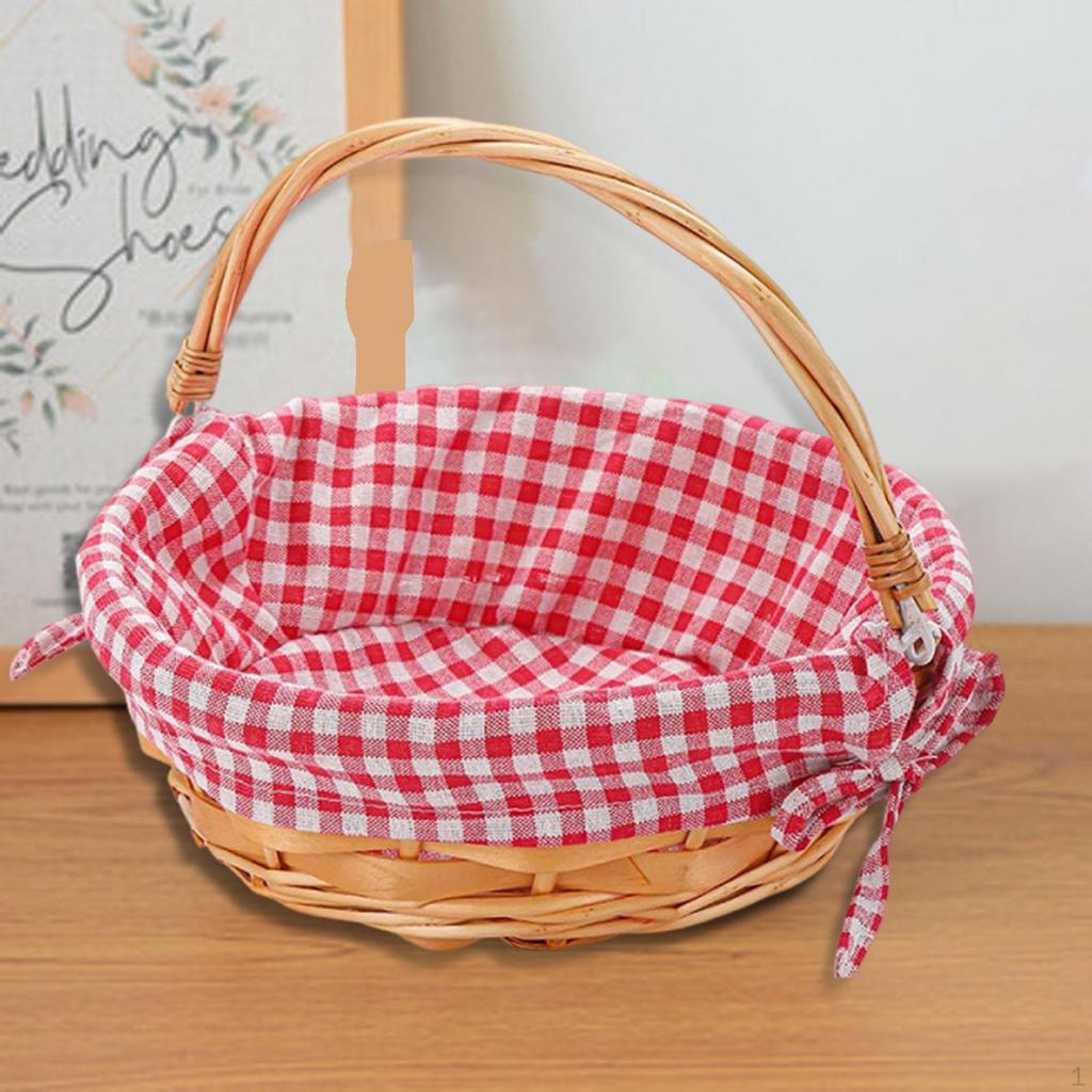 Picnic Basket Container with Handles Decorative Egg Hamper for Vegetables Sandwiches