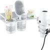 No-Drill Hair Dryer & Straightener Wall Holder