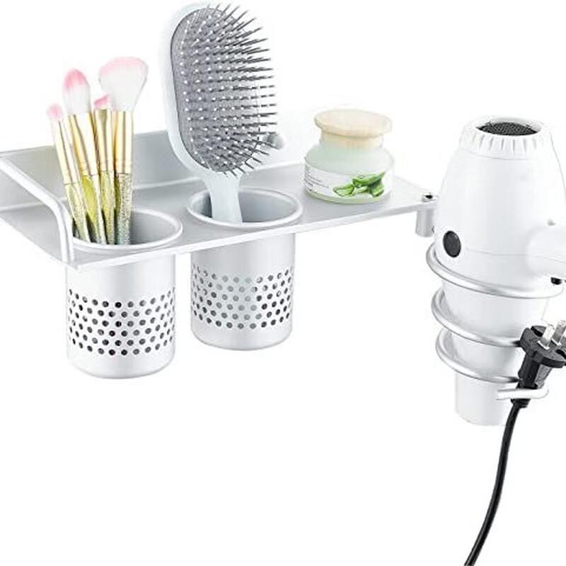 No-Drill Hair Dryer & Straightener Wall Holder