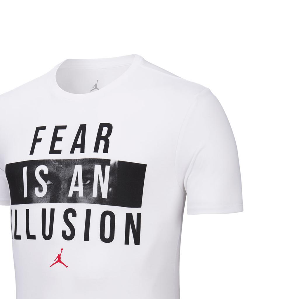 Jordan Alphabet Brand Logo Print Short Sleeve T-Shirt Men Tops White AQ8146-100