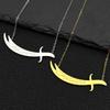 Collana Pendente Spada Zulfiqar dell'Imam Ali Islamico per Donne Uomini Acciaio Inossidabile Colore Oro Catena Choker Musulmana Araba Gioielli