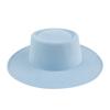 Formal Britishstyle Hat Wide Brim Flat Top Solid Color Winter Frenchinspired