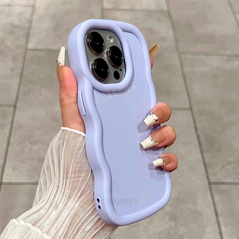 Cute Candy Wavy Silicone Case For 16 11 12 13 14 15 Pro Max 7 8 Plus Iphone16 16pro 16plus X Xs Soft Back Cover Se