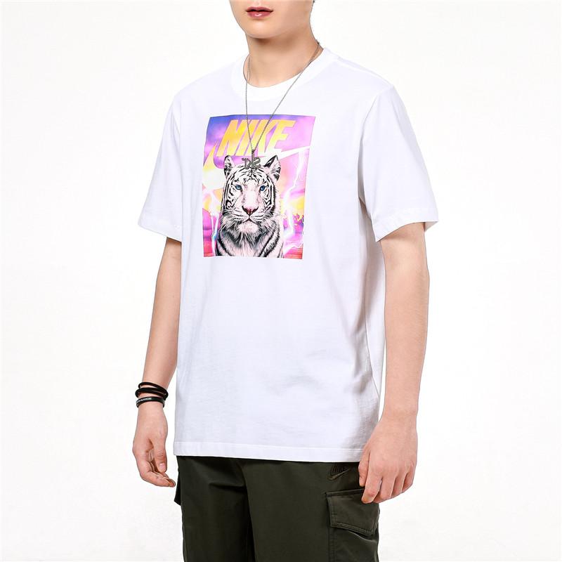 Nike Printed Breathable Sports Round Neck Short Sleeve T-Shirt Men Tops White DJ1406-100