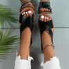 Women's Plus Size Cross Strap Flat Sandals Minimalist Retro Style Wide Strap Beach Slide Sandals