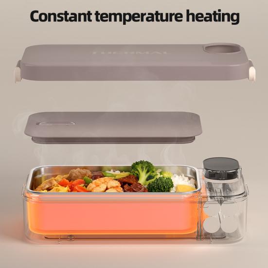 Heated Lunch Box 900ml Capacity Food Warmer Stainless Steel Hot Meal Lunch Container