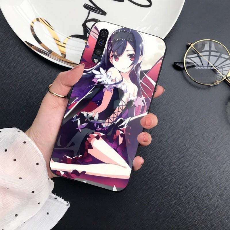 Accel World Telefonhülle für Samung A32 A51 A52 HINWEIS 10 20 S10 S20 S21 S22 Pro Ultra Schwarze PC-Glas-Telefonabdeckung