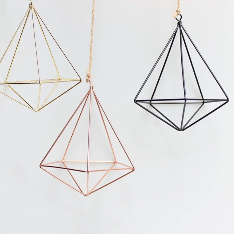 Wall Decoration Hanging Metal Geometric Air Plant Flower Pot