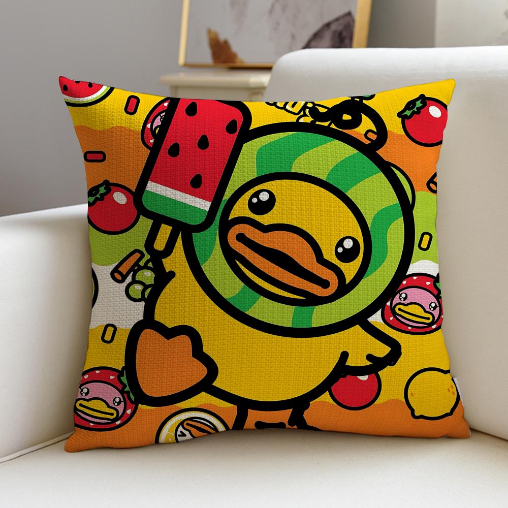 Bright BBDuckS Cushion Cover Breathable and skinfriendly linen pillowcase square removable and washable cushion