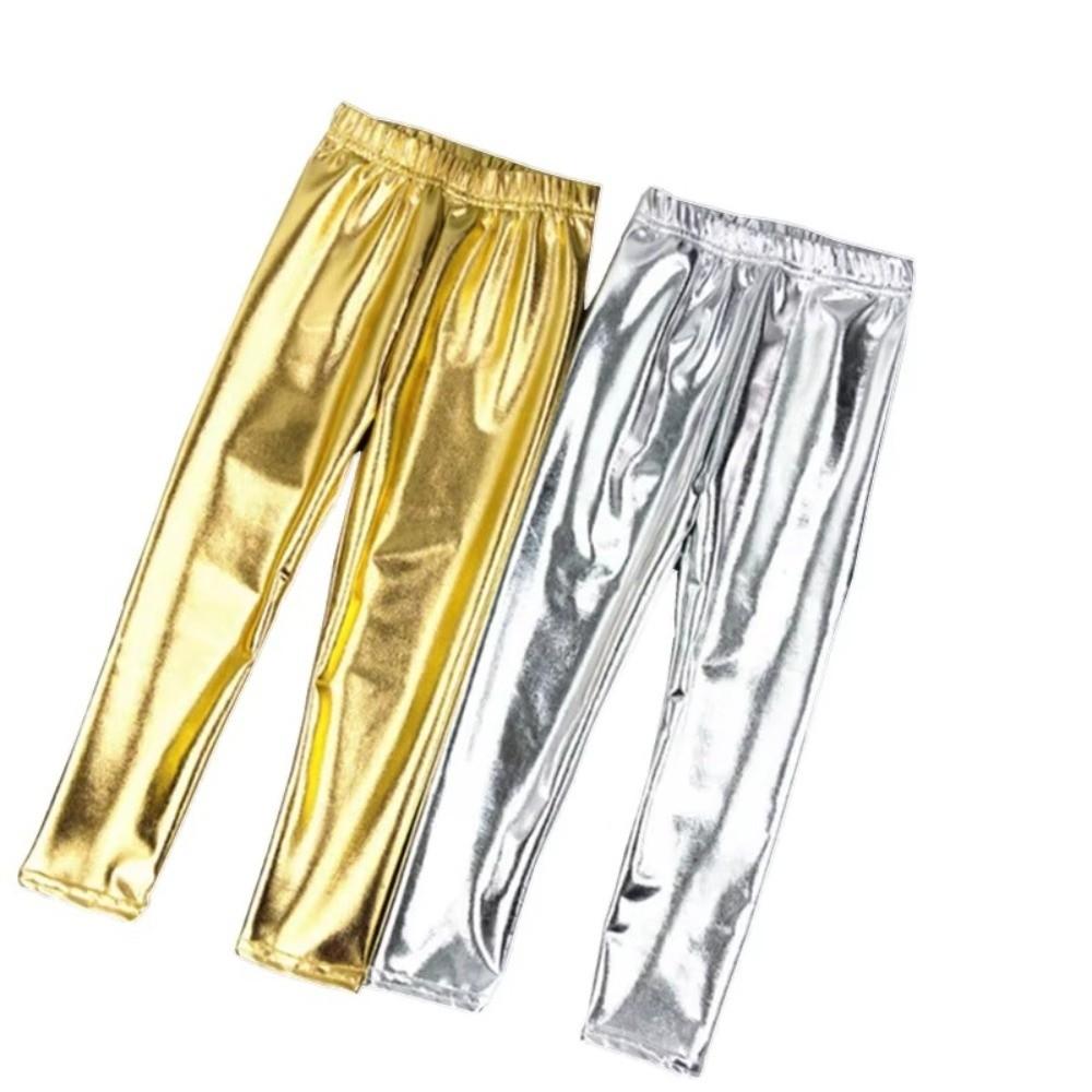 Gold Silver Pants Elastic Pencil Pants Fashion Skinny Girls