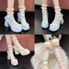 Lolita Cute Bow Small Leather Shoes Japanese Thick Heel Soft Cute Single Shoes High Heels Autumn