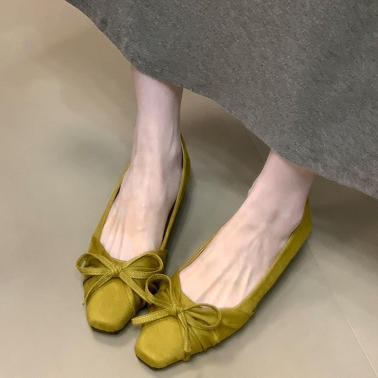 [Fanfna] 2025 autumn new bow light mouth single shoes versatile fairy style low heels fashion women's shoes