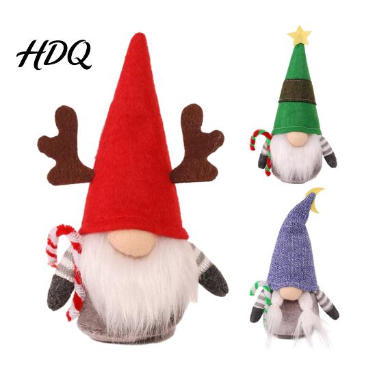 Nordic Style Holiday Decor Plush Christmas Gnome Scandinavian Dwarf Doll Ornament Swedish Tomte Farmhouse Handmade Fabric Dolls Tiered Tray