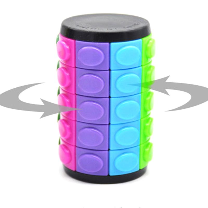 1 buc. Senzor colorat glisant Puzzle 3D Puzzle cilindru Rotire Jucărie Ghicitori logice Glisare Joc de mână