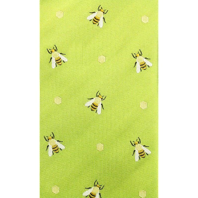 Used [New] [COLORATA] Colorata Bee Necktie (145 x 8.5cm Light Green Fine Pattern 100% Silk Jacquard Weave) Animal Bee Bee Insect Gift Present 0
