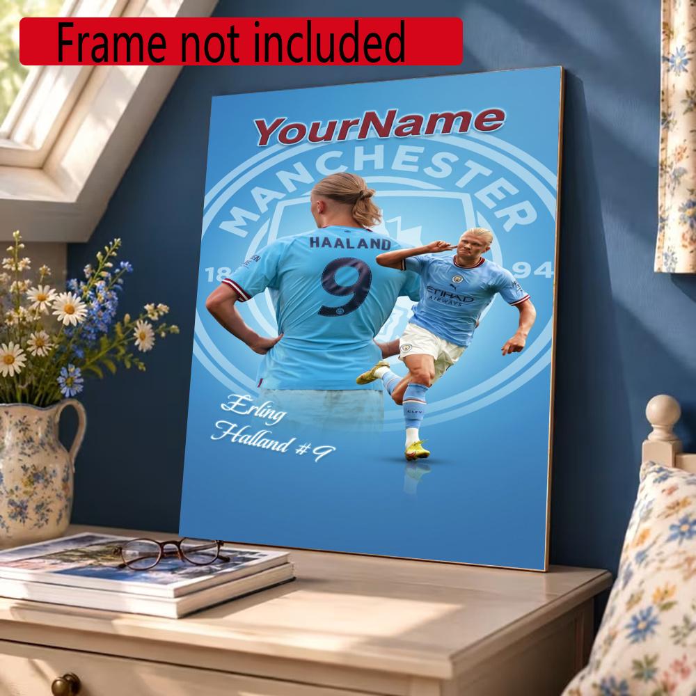 Haaland Customize Your Name Diamond Painting Round Diamond Diy Frameless Holiday Artwork Suitable For Home Office Wall Decoration
