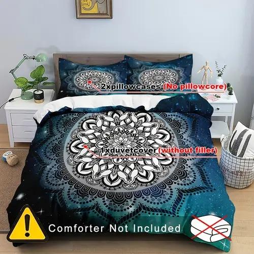 Mandala Duvet Cover Mandala Background Theme Duvet Cover Suitable For Children Kids And Adults Soft Comfortable And Breathable