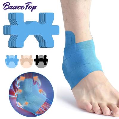 10 Stück/Set Sport Kinesiologie Tape für Knöchelverstauchung und Verletzungsrehabilitation, Therapeutische Plantarfasziitis, Wasserdicht, Lindert Schwellungen
