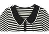 Plus Size Striped Patchwork Faux Two-Piece Slimming Short-Sleeve Summer Dress - Chic & Fashionable New Arrival