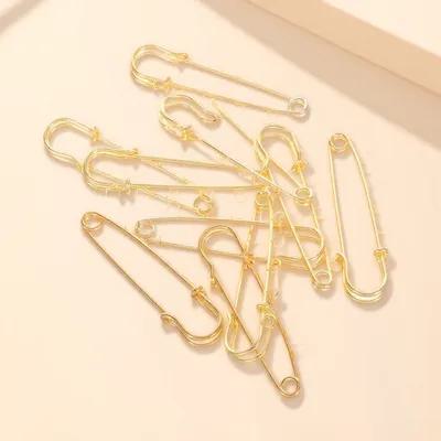 10Pcs Decorative Safety Pins with Holes DIY Brooch Base Pins Craft Jewelry Making Accessories for Hats Scarves Blankets Sweaters
