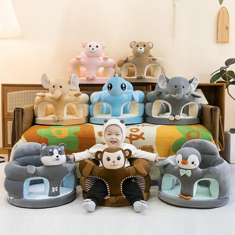 1 Stück Kleinkind-Nest-Puff Waschbar Ohne Füllung Süßes Baby-Sofa Stützsitzbezug Plüschstuhl Sitzlern-Stuhl Fütterungsstuhl