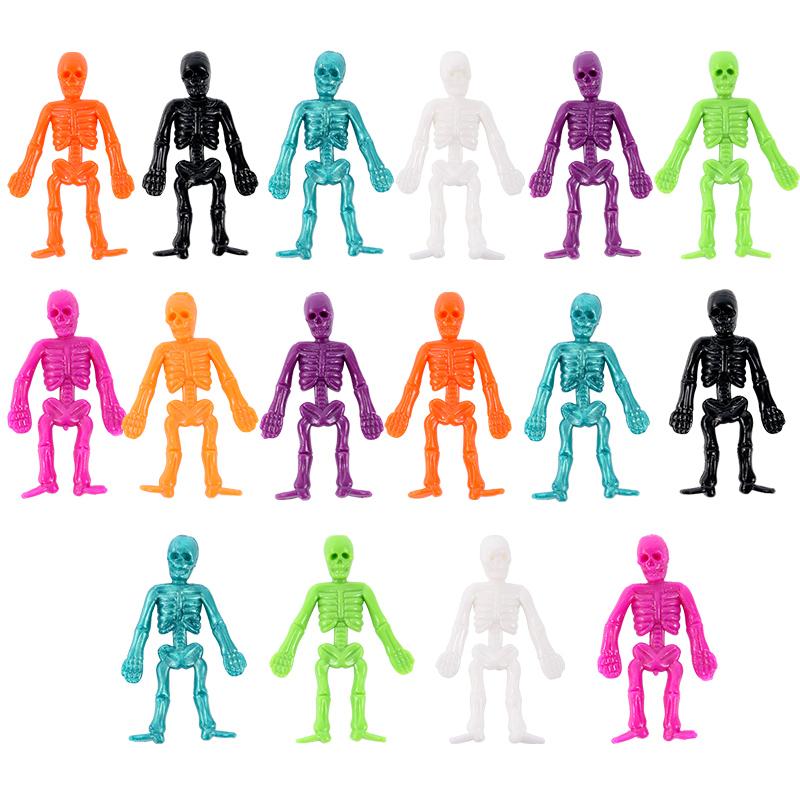 

16 шт., растягивающийся скелет человека на Хэллоуин, детские сувениры для вечеринок, мягкая резиновая кукла-зомби, игрушка для снятия стресса, подарки на Хэллоуин