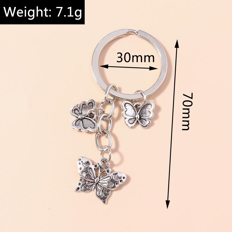 Lovely Alloy Butterfly Keychain Metal Animal Keyring Pendants for Key Holder Handbag Decor Charms DIY Jewlery Gifts
