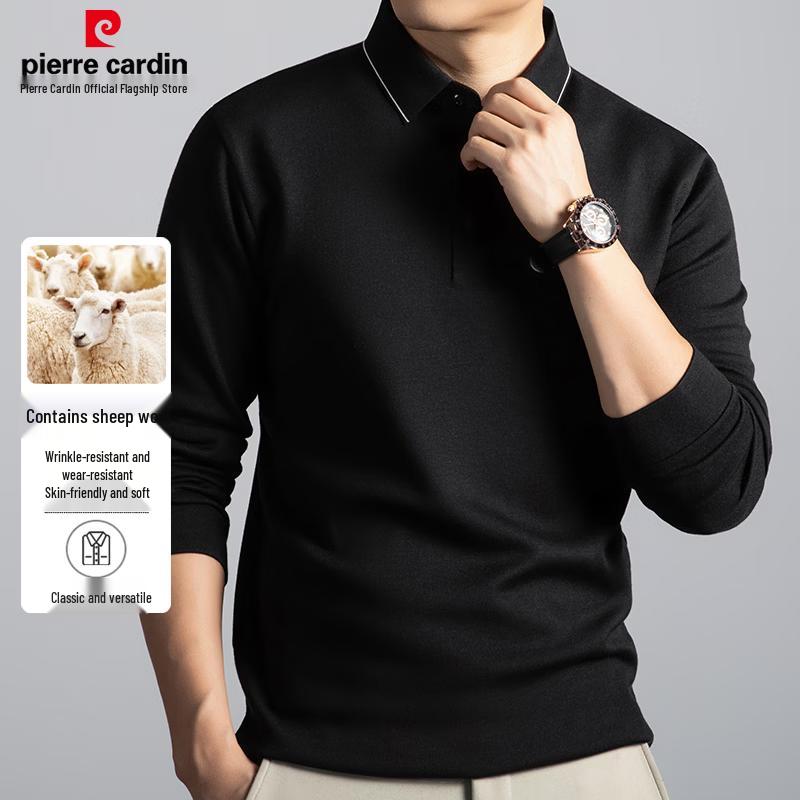 Pierre Cardin Men's Luxurious Merino Wool Heavy Polo T-Shirt