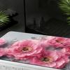 Vivid Pattern Absorbent Drain Mat Non-Slip Washing Machine Dust Cover Pad for Small Space Laundry Area Use