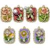 Monet Garden Oil Painting Pearl Pendant Keychain & Jewelry Set
