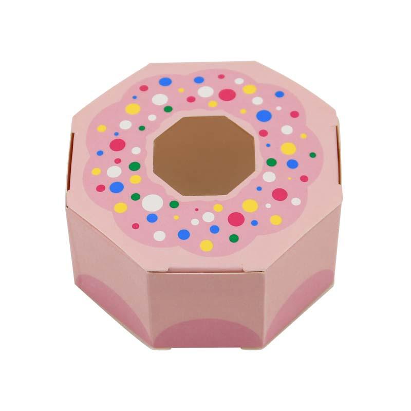European Candy Box, Wedding Gift Box, Happy Candy Box, Packaging Carton, Donut Polygon Cookie Box. розовый