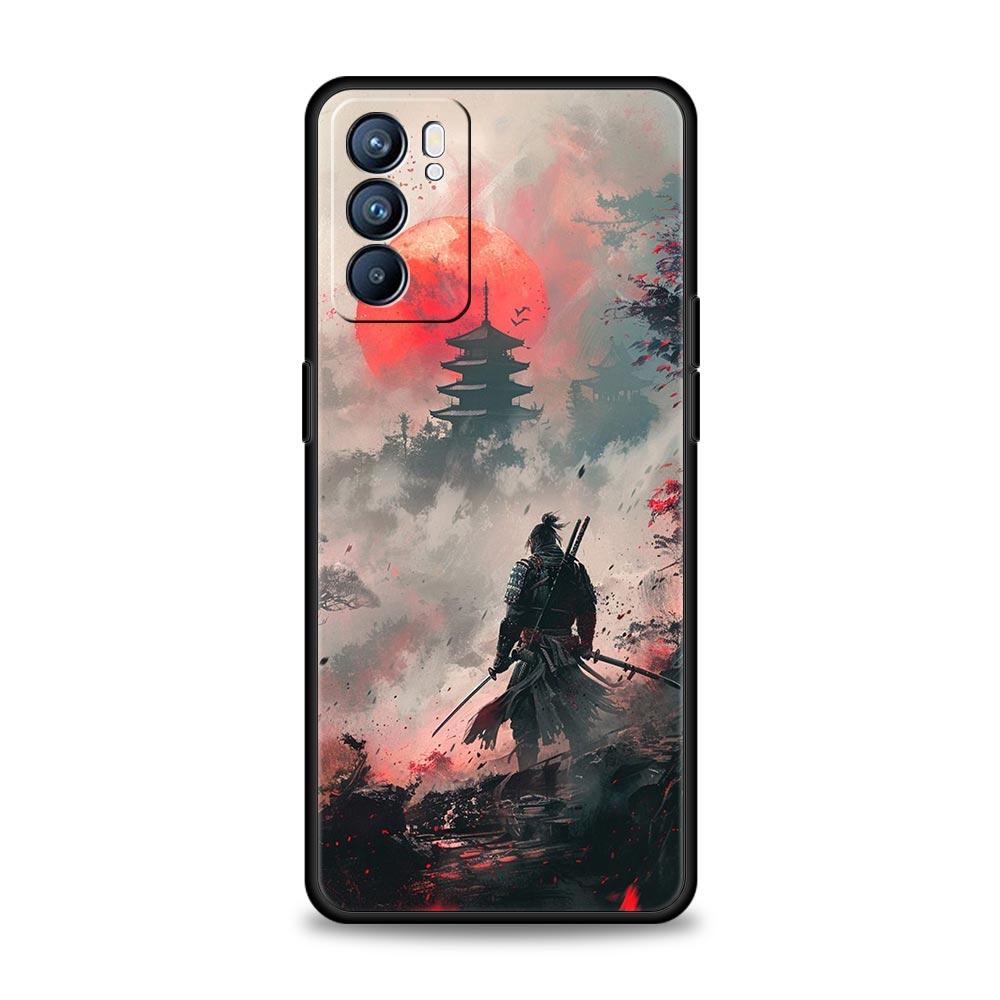Japanese Bushido Samurai Case For Oppo Reno13 Reno12 Reno11 F Reno10 Pro A54 5G Find X5 A53 A52 A9 A17 4G A79 A80 A98 Cover