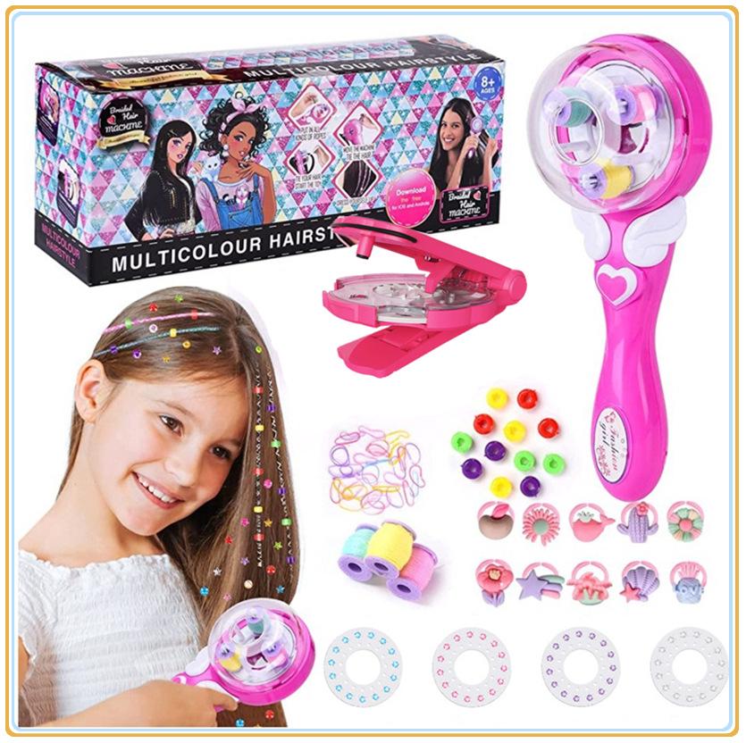 Elektrischer Flechter & Strass-Applikator DIY Rollenspiel-Set für Mädchen