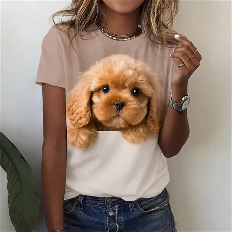 Women's T Shirts Funny 3D Kawaii Cat Print T-Shirts Fashion O-neck Short Sleeve Top Oversized Female Y2k Clothing Cute Girl Tees