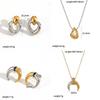 Minimalist Heart Shape Stainless Steel Earring Set With Moon Elements For Women