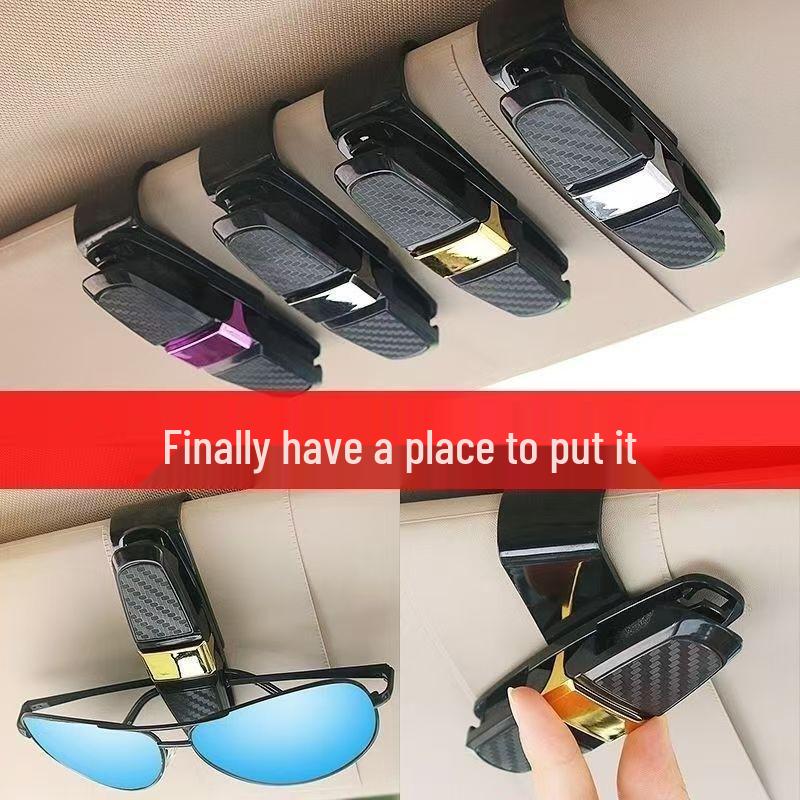 Multifunction Car Sun Visor Sunglasses & Eyeglasses Clip Holder