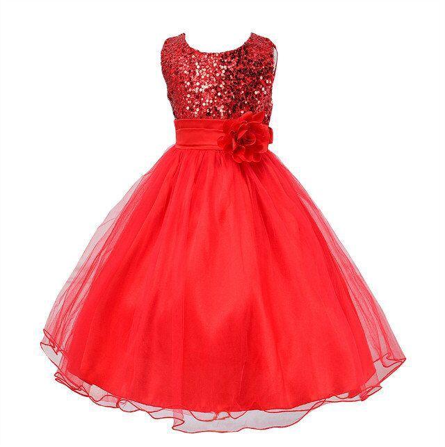 Baby Girl Dress Girl Clothing Flower Sequins Dress For Christmas Halloween Brithday Party Wedding Princess Dress Christmas