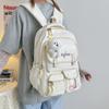 Junior High School Student School Bag Female Cute Korean Version Large Computer Travel Backpack Lightweight Preppy Style High School Student Backpack