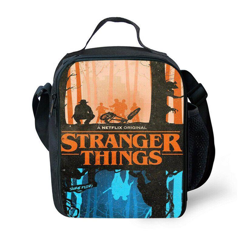 Stranger Things Insulated Lunch Box Bag Durable Oxford Backpack For Outdoor Picnic And Beach With Smooth Zipper