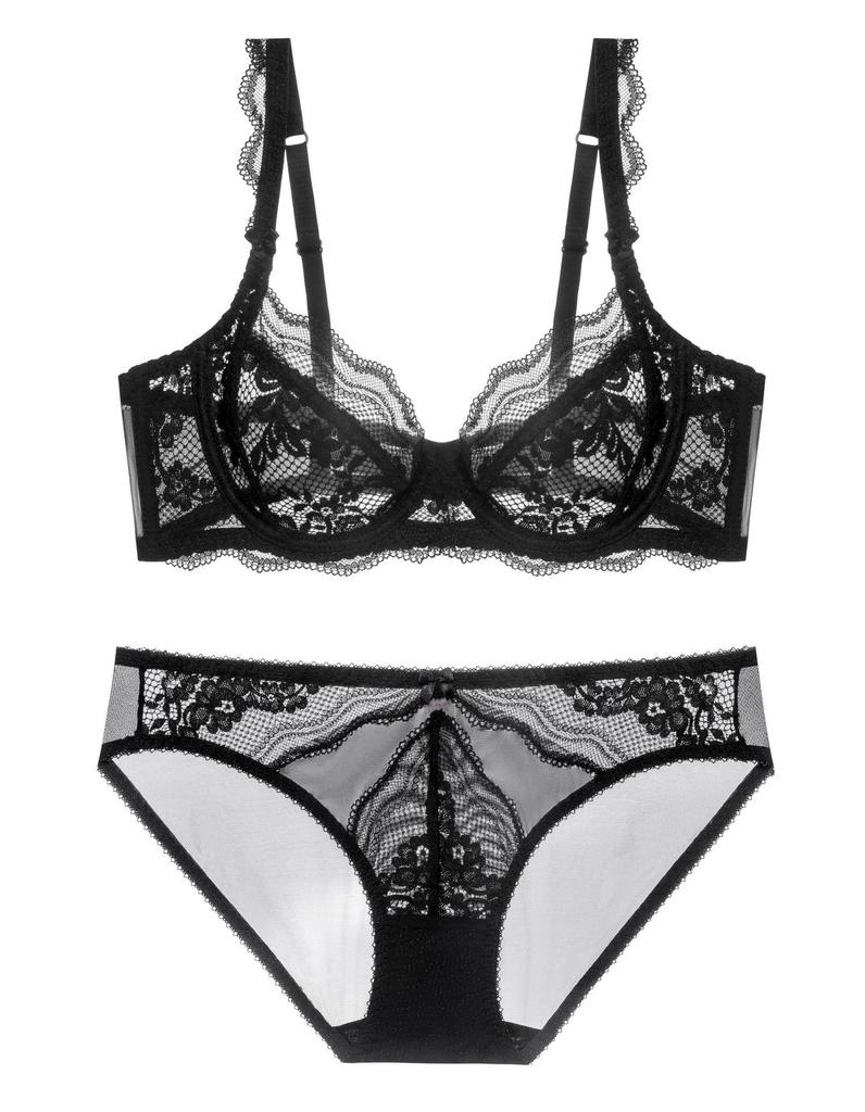 Lace Underwear Set for Women - Ultra-thin, Breathable Bra for Larger Busts