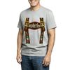 Men's Casual Printed Neck Short Sleeve T-Shirt, Lightweight and Breathable