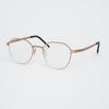 Alloaiweeo [The Air_Flat] Al8305 1414M Ultra-Lightweight Semi-Over Panto Round Gold Eyeglass Frames