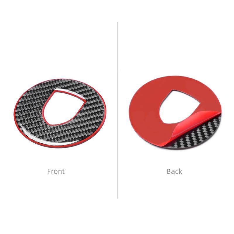 Carbon Fiber Car Steering Wheel Center Trim Emblem Sticker For Porsche 911 Panamera Cayenne Boxster Taycan