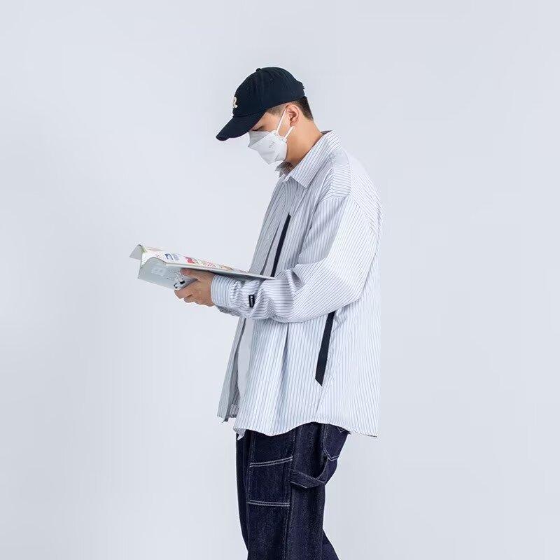 2024 Bokstaver Langermet Skjorte Japansk Hong Kong Stil Ins Løs Skjorte Gutter Sommer Trendy Allsidig Avslappet Kåpe