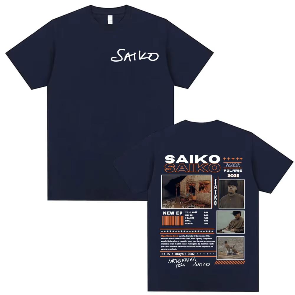 Rapper SAIKO POLARIS Album Tour 2026 Merch Tshirts Unisexs Women Clothing Oversized T Shirt Vintage Hip Hop Comfort Tshirt Tops