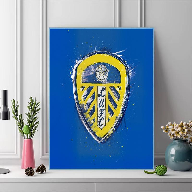 Leeds United team badge Pattern  3pcs 100% Round Full Drill 5D DIY Diamond Painting Embroidery Cross Stitch Rhinestone Décor