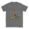 Funny Cat Lovers Cute Cat Santa Hat Ugly Christmas Mens Women T Shirt Short Sleeve Round Collar TShirts Pure Cotton Clothes