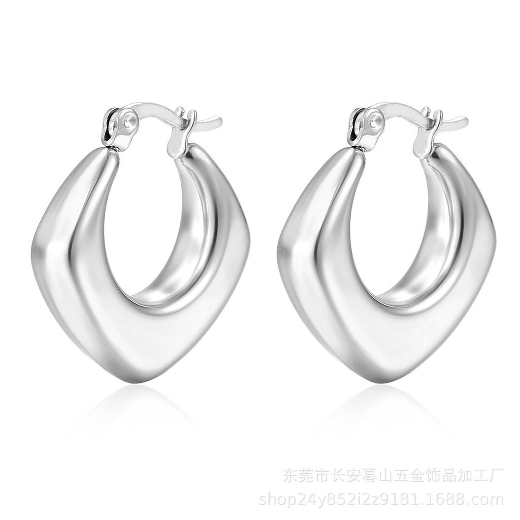 Stainless Steel Chunky Hoop Earrings for Women Teen 18K Gold Plated Hypoallergenic Thick Huggie Hoop Jewelry for Christmas Gifts