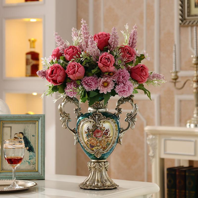 Europa Vintage Harz Vase Blumenarrangement Ornamente Haus Wohnzimmer Schreibtisch Einrichtung Dekoration Café Büro Zubehör Artikel